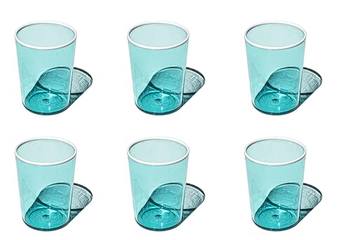 Set de 6 vasos acrílicos turquesa 16.8 oz
