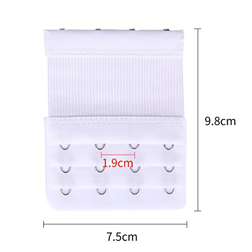 Image of Senkary 4 Pieces Bra Extenders 4 Hooks 3 Rows Elastic Bra Strap Extension for Women