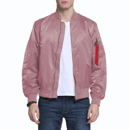 Image of CORIRESHA Mens NASA Embroidery Badge Slim Fit Bomber Jackets Zipper Windbreaker