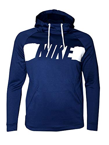 Nike Men's Therma Dri Fit Hoodie Athletic Pullover, Royal, Medium