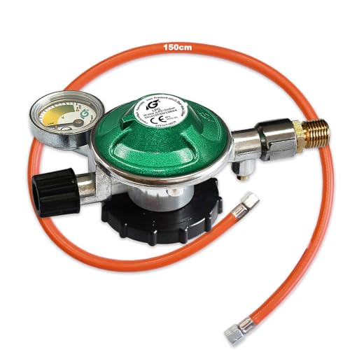 IGT Gasregler 50mbar mit Manometer für Campingaz Gasflasche GAZ R 907 904...