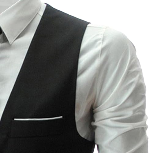 Men's Formal Dress Suit Vest Slim Fit Casual Waist Coat Lightweight V Neck Sleeveless Business Dress Waistcoat3