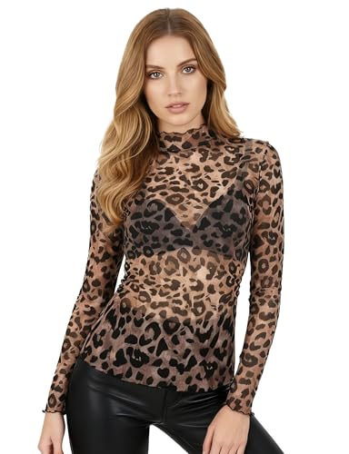 Image of Buauty Sheer Tops for Women,Mesh Fishnet Tops Plus Size,Stylish and Sensational Mesh Blouses for Fashion-Forward Ladies