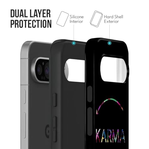 Image of MILLION CASES Karma Cycle Crystal Case for Google Pixel 8a, Google Pixel 8a Back Cover Case(2024) - PC | Midnight Black