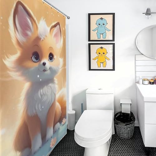 Rideau de douche renard 152x183 cm en polyester lavable pour baignoire - 3