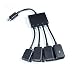 Produktbild HermosaUKnight 4-in-1-Micro-USB-OTG-Hubadapter für Smartphone-Tablet-Micro-USB-HUB-Splitter-Schwarz