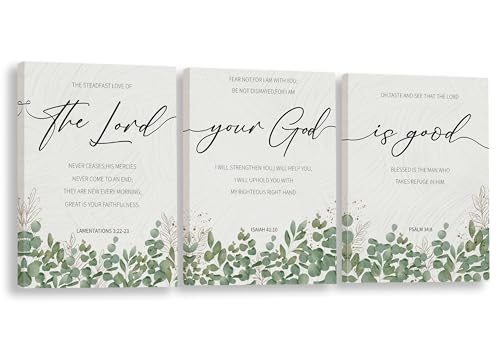 Christian Bible Verse Eucalyptus Wall Art Decor, Sage Green Bible