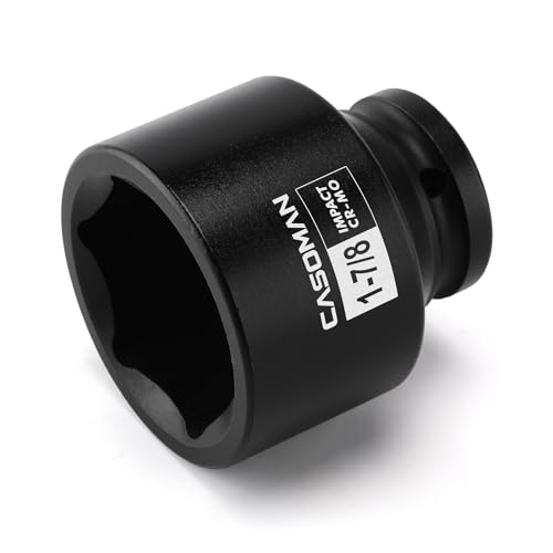 Image of CASOMAN 3 /4 inch Drive 6 Point SAE Impact Socket-1-7 /8 inch, Shallow, Heat-Treated, CR-MO, Axle Nut Socket for Easy Removal of Axle Shaft Nuts (1-7 /8 inch)