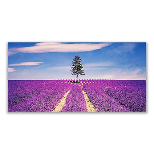 Tableau sur Toile 140x70cm de Meadow Paysage Arbre pour Déco Mural - 2