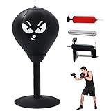 WIYETY Schreibtisch Desktop Boxsack Tisch Boxsack mit Starken Saugnäpfen und Tischklemme, Stressabbauender Büro Punchingball, Stehpult-Punchball, Lustige Geschenke für Chef Kollegen (Schwarz Mark)