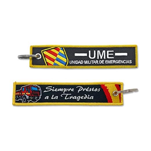 Llavero Ume Unidad Militar De Emergencias Siempre Préstos A La Tragedia Ejercito De Tierra Fuerzas Armadas España Verde Bordado Hilo De Plata