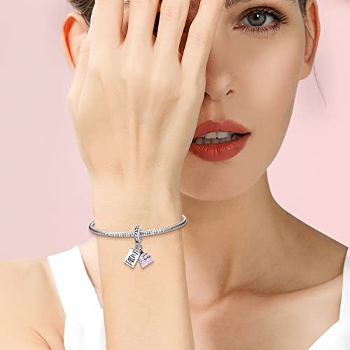 925 Sterling Silver Charms for Bracelets Necklaces I LOVE YOU Travel Passport Butterfly Graduation Shoe Shaped Charm Beads DIY Pendant Jewelry for Women Mom2