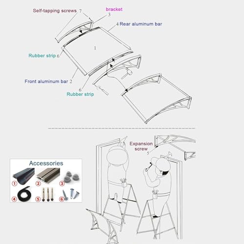 Auvent imperméable transparent évite les infiltrations de votre balcon - 7