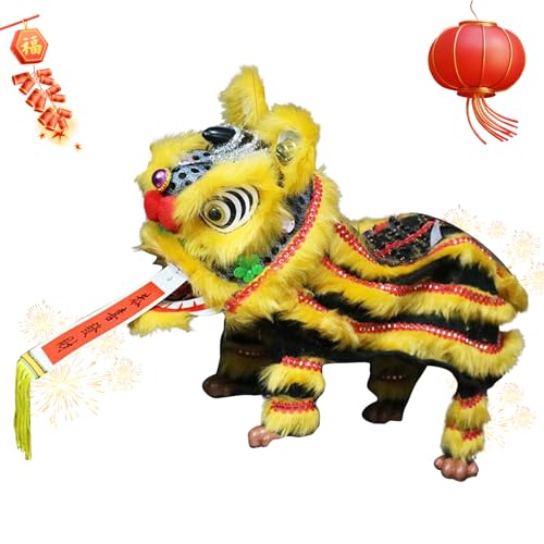Rrlihjgu Marionnette de style asiatique, Marionnette de danse du lion avec fils, jouet culturel design artistique pour fêtes, salles de classe, théâtre |...