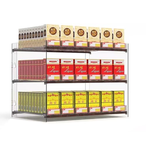 Exhibidor de cigarrillos con empujador automático y soporte para mostrador