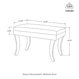 Glitzhome modern style white faux fur ottoman footrest stool vanity stool with acrylic legs accent bench for bedroom  urban country home decor