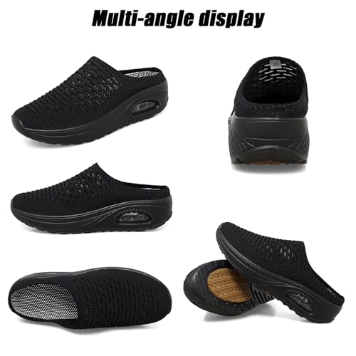 VOODUE Hatmeo Women Orthopedic Slippers, Diabetic Breathable Arch Support Shoes, Mesh Woven Orthopedic Breathable Soft Shoes Sneakers for Swollen Feet Women(Grey,US 6)3