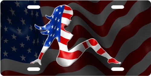 American Trucker Girl Custom License Plate Novelty Tag from Redeye Laserworks