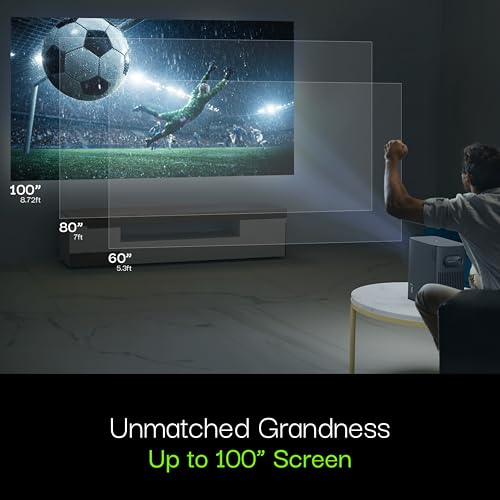 Image of Lumio Arc 7 Portable Home Projector | Official Google TV + Netflix | Native 1080p Full HD | Sealed Light Engine | 400 ANSI Lumens | 4K Support | Auto Keystone | Dolby Audio | 16W Bluetooth Speaker