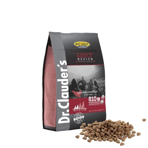 DR.CLAUDER’S - Best Choice Adult Medium | Trockenfutter für kleine und mittelgroße, ausgewachsene Hunde zur Unterstützung der Verdauung. Weizenfreies Alleinfutter im Beutel | 12,5kg Geflügel