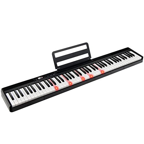 COSTWAY Clavier Numérique Piano 88 Touches Portable avec Fonction Bluetooth Filtres Dynamique Réglable 128 Rythmes 2 Haut-Parleurs, Semi-Lourd avec Sac de...