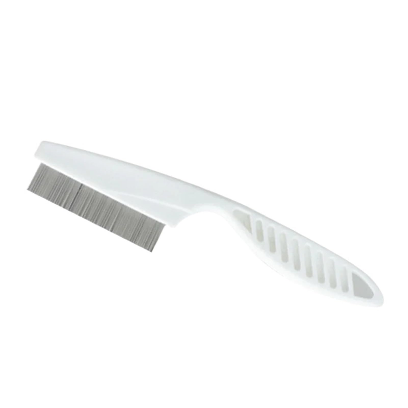 Haustierhaar-Auswurfkamm, Edelstahl, Flohkamm, for Katzen und Hunde, bequeme Pflege, Fellentfernungsbürste(WHITE,S)