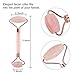Rose Quartz Roller, Natural Crystal Face Roller Anti Aging Facial Therapy, Jade Roller for Eyes Puffiness Treatment, Lymphatic Drainage Beauty Tool Chi Roller- NO Squeak