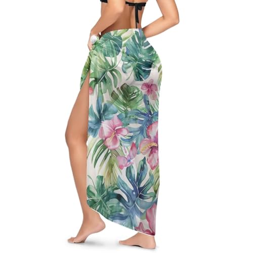 Swimsuit Coverup for Women Semi-Sheer Chiffon Sarong Bikini Wrap Skirt Lightweight Bathing Suit Cover Up2