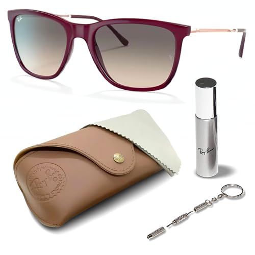 Ray-Ban RB4344 Square-Round Shaped Sunglasses for Men & Women with Official RAYBAN Eyewear Kit