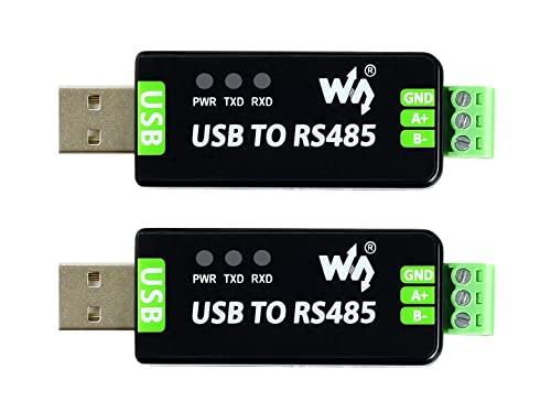 waveshare 2PCS Industrial USB to RS485 Converter with Original FT232RL and SP485EEN Embedded Protection Circuits for Industrial Control Equipments and/or Applications