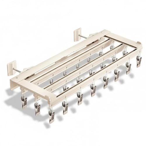 YGER JZGB Tendedero Radiador, Clothes Drying Rack con 24 Pinzas de Acero Inoxidable para Una Instalación Segura, para Colgar Calcetines, Ropa Interior y Toallas