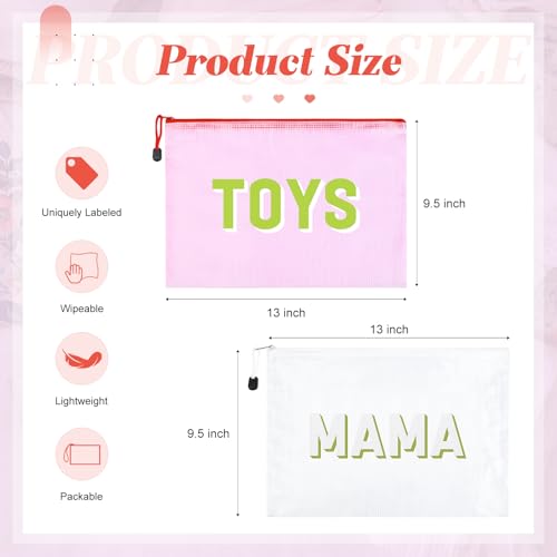 Image of 6pcs Hospital Diaper Bag Organizing Pouches for Labor and Delivery, Maternity Essentials Diaper Bag Organizer for Mommy Travel - White /Pink