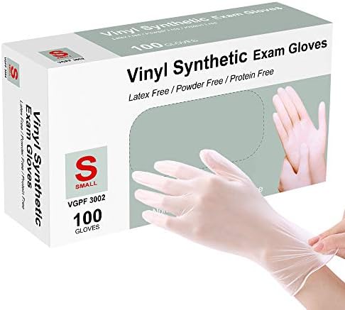 Squish Disposable Gloves, Clear Vinyl Gloves Latex Free Powder-Free Protective Glove PVC Cleaning Health Gloves for Kitchen Cooking Cleaning Safety Food Handling, 100PCS/Box, Ship from USA (S-FBA)