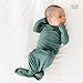 Wallaby Kids Extra Tall Knotted Baby Gown, Super Soft Viscose from Bamboo Newborn Sleeper for Baby Girl and Boy (Sage, 0-3 months)