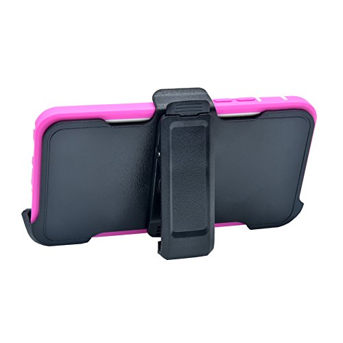 Iphone 6 / 6S Cover | 2-In-1 Screen Protector & Holster Case | Full Body Military Grade Edge-To-Edge Protection With Carrying Belt Clip | Drop Proof Shockproof Dustproof | Pink / White #TOP4