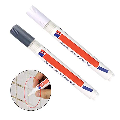 Preisvergleich Produktbild 2 Stück Ungiftige Fliesenreparaturstifte Fliesen Refill Fugenstift Wasserdicht schimmelfest Füllmittel Wand Porzellan Badezimmer Farbreiniger, grau