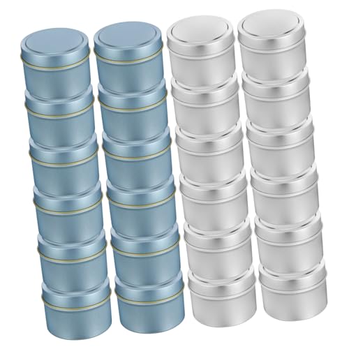 ERINGOGO 24Pcs Candle Tins with Lids Aromatherapy Scented Candle Containers for Tealight Candle Making Durable Metal Storage Jars for Home Decor and Unique