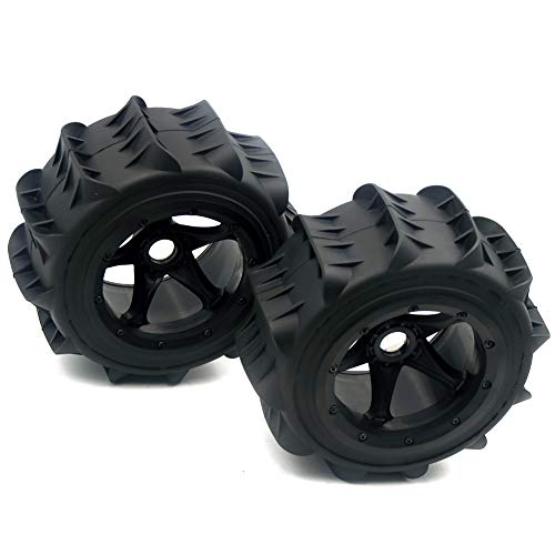 FLMLF Sand Wheel Tire Set ï¼ˆ2pcs for 1/5 Baja 5B 5T 5SC Size 190 90mm Hub Adapter Hexagon 24mm rc Wheels