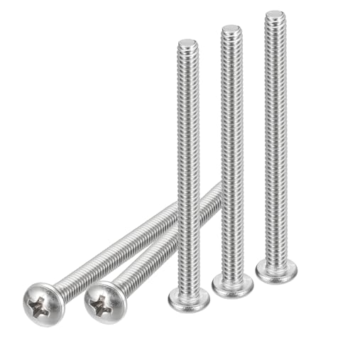 DTGN #10-24x2-1/2" Pan Head Machine Screws, 50Pcs 304 Stainless Steel, Phillips Drive, UNC Full Thread, Bright Finish, Screws Bolts Kit