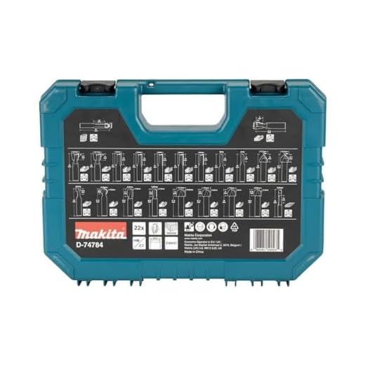 Makita D-74784 Fräser-Set 22-teilig in Kunststoffkoffer, Hartmetall, 8 mm Schaft für Oberfräser, für Holz, EN847