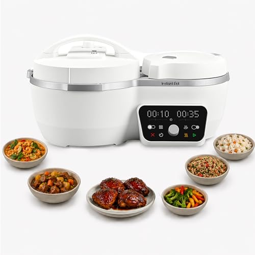 Image of Instant Pot Dual Action 8‑in‑1 Multi-Cooker with Serve Together Smart Timing, 4Qt Pressure Cooker & 2Qt Rice Cooker, Cook Mains & Sides Together, Fast Cooking, PFAS-Free Pot*, Saute, Slow Cook & More