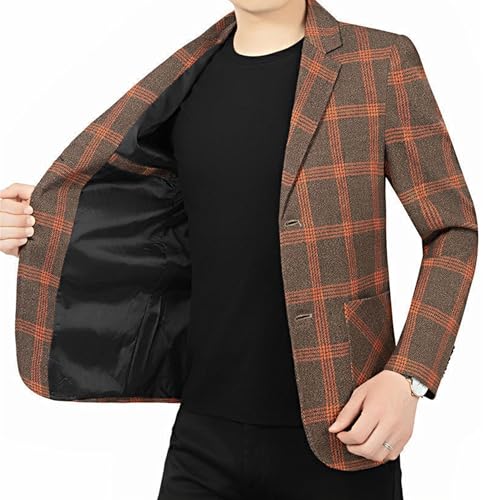 Men's Plaid Blazer Casual Sports Coat Slim Fit Plaid Blazer Two Button Blazer3