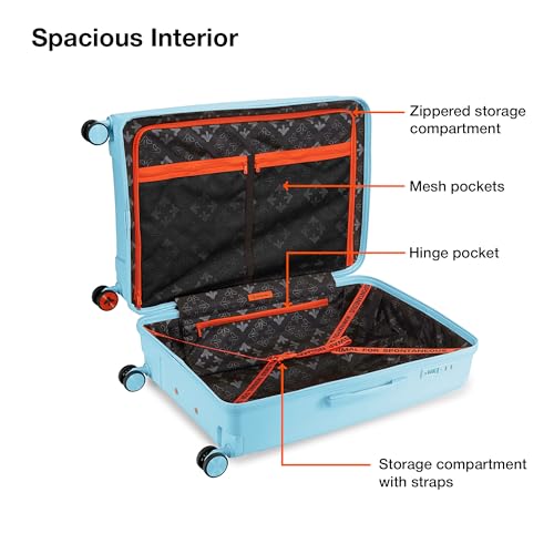 Image of Nasher Miles Coorg Hard-Sided Polypropylene Luggage Set of 2 | 55cm & 65cm | 8 Wheels Small & Medium Trolley Bag for Travel | Suitcase (Sky Blue)