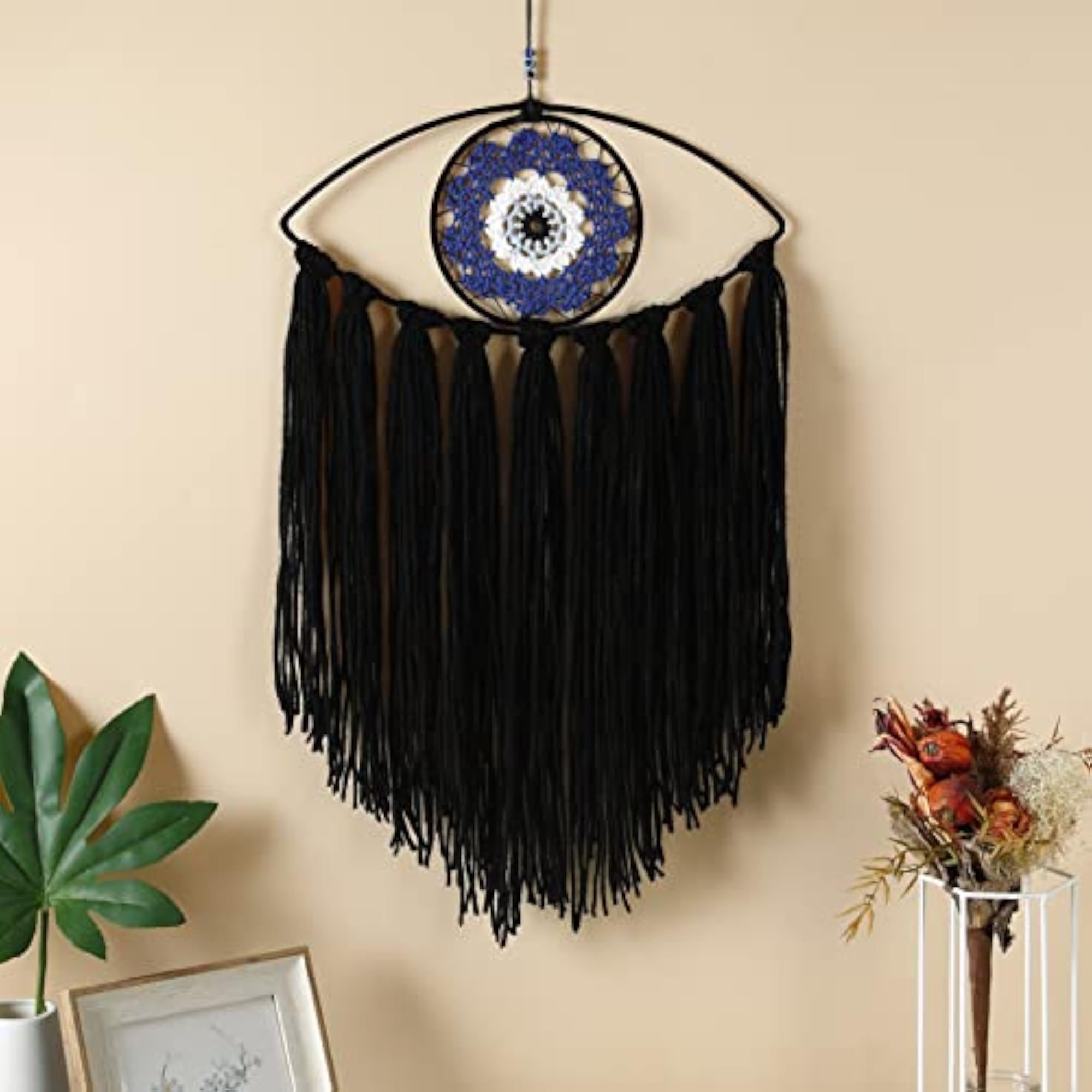 Black Evil Eye Dream Catcher Wall Hanging