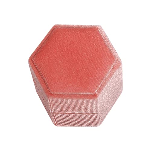 DAMENGOTA Boîte à bijoux à deux compartiments pour bagues - Pour demande en mariage, fiançailles, mariage - Rose Cover