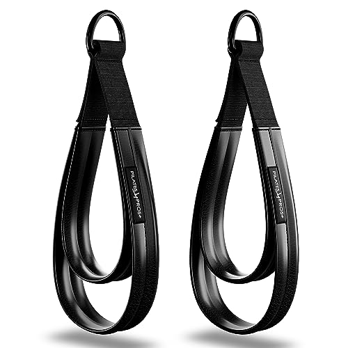 Vinyl Covered Double Loop Straps for Pilates Equipment – D-Ring Padded Fitness Straps for Studio & Home Gym Workouts