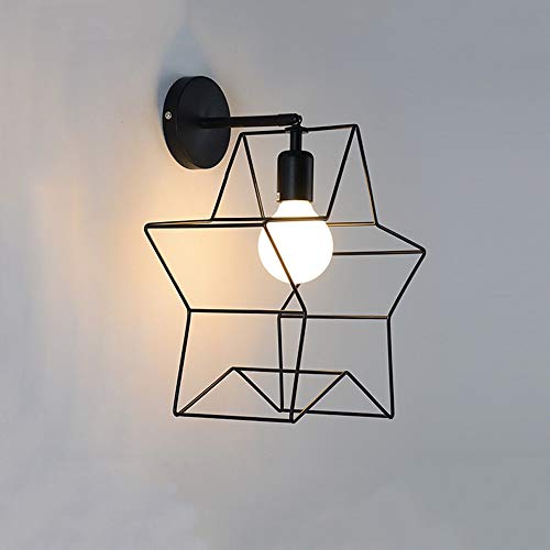 TheMonday Wall Sconce Nordic Creativity Black Pentagram Metal Wall Lamp Unique Star Wrought