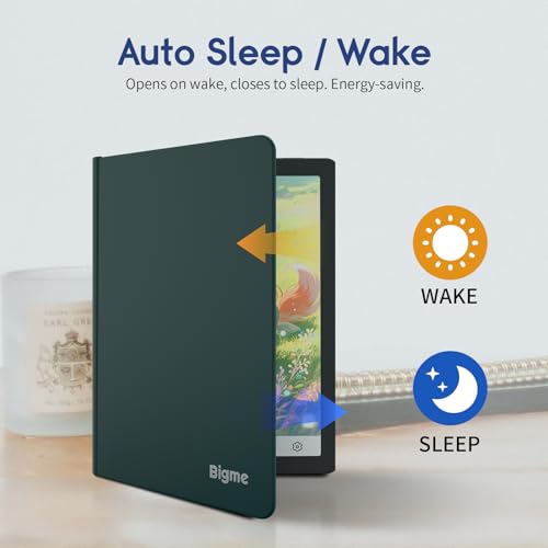 Image of Back Case for Bigme B6 Color E-Reader Leather Cover Supports Magnetic Adsorption, Thin & Light, Auto Sleep /Wake, Deep Green