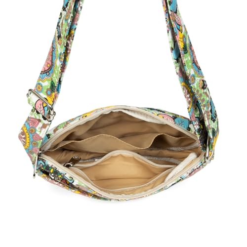 Malirona Women 's Durable Small Floral Crossbody Bag Canvas Messenger Handbag Multi Pocket Travel Satchel Purse4