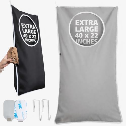 DONAQ Hanging Laundry Hamper Bag XL 40x22', Space Saving over the Door Storage Bags, Behind the Door...